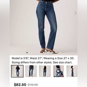 Levi's 501 Curve Women's Straight Leg Jeans in Dark Blue